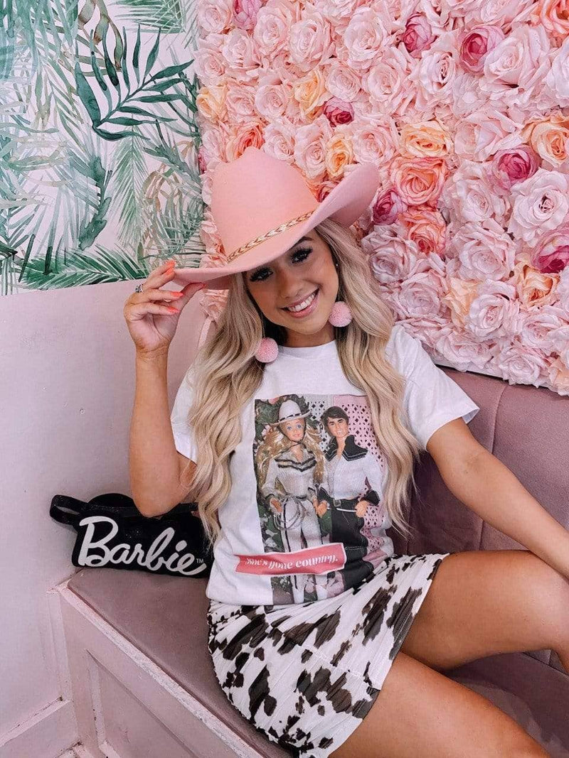 BARBIE COWBOY SHE'S GONE COUNTRY GRAPHIC TEE BY GINA TEES-Gina Tees-Sissy Boutique