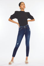 Kan Can High Rise Double Waist Band Ankle Skinny Jeans Kan Can USA