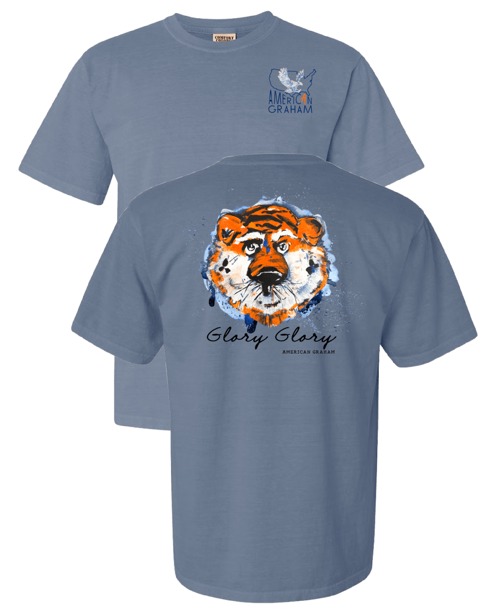 GLORY GLORY TIGERS COMFORT COLORS WITH POCKET LOGO, AUBURN | American Graham Apparel