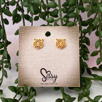 GOLD TIGER STUD EARRINGS | Sissy Boutique