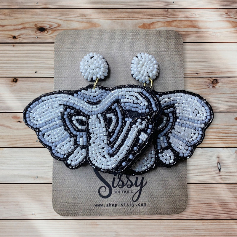 Alabama Beaded Elephant Earrings-Sissy Boutique-Sissy Boutique