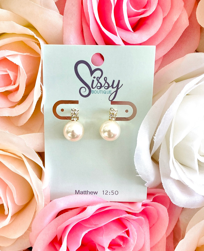 Pearl & Crystal Studs-Sissy Boutique-Sissy Boutique