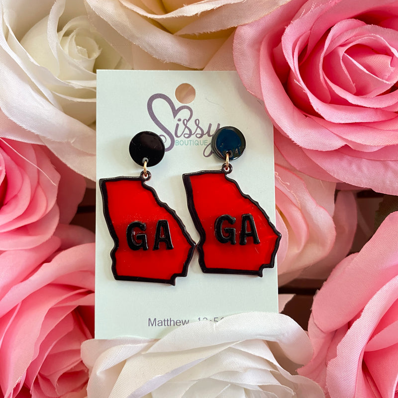 GA State Earrings Sissy Boutique