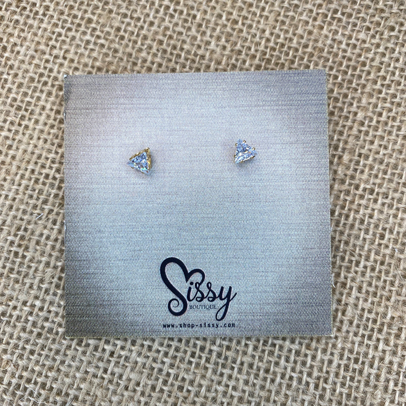 TRIANGLE SMALL CRYSTAL STUDS-Sissy Boutique-Sissy Boutique