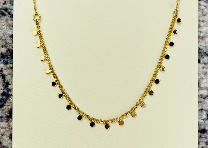 Gold-Multi Mini Disk Charm Necklace Sissy Boutique