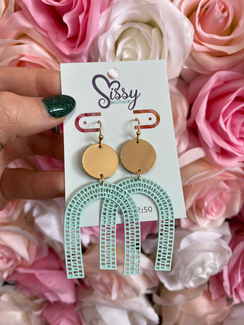 FILIGREE EARRINGS - MINT-Sissy Boutique-Sissy Boutique