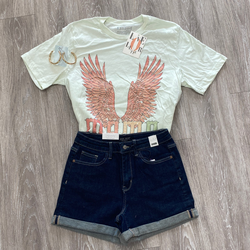 VINTAGE MAMA WINGS OVERSIZED GRAPHIC TEE-Sissy Boutique-Sissy Boutique