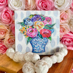 AUDRA STYLE | COLORFUL BOUQUET WOOD BLOCK FLORAL DECOR SIGN 5.5"X5.5"-Audra Style-Sissy Boutique