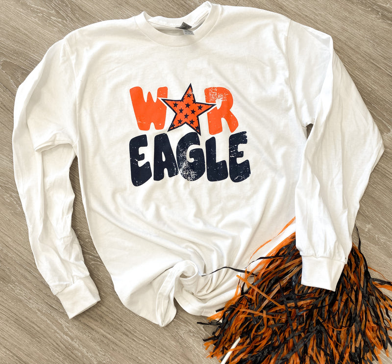 War Eagle White Long Sleeve Top Sissy Boutique