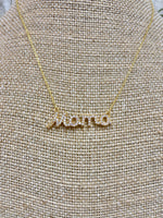 Gold CZ MAMA Necklace Sissy Boutique