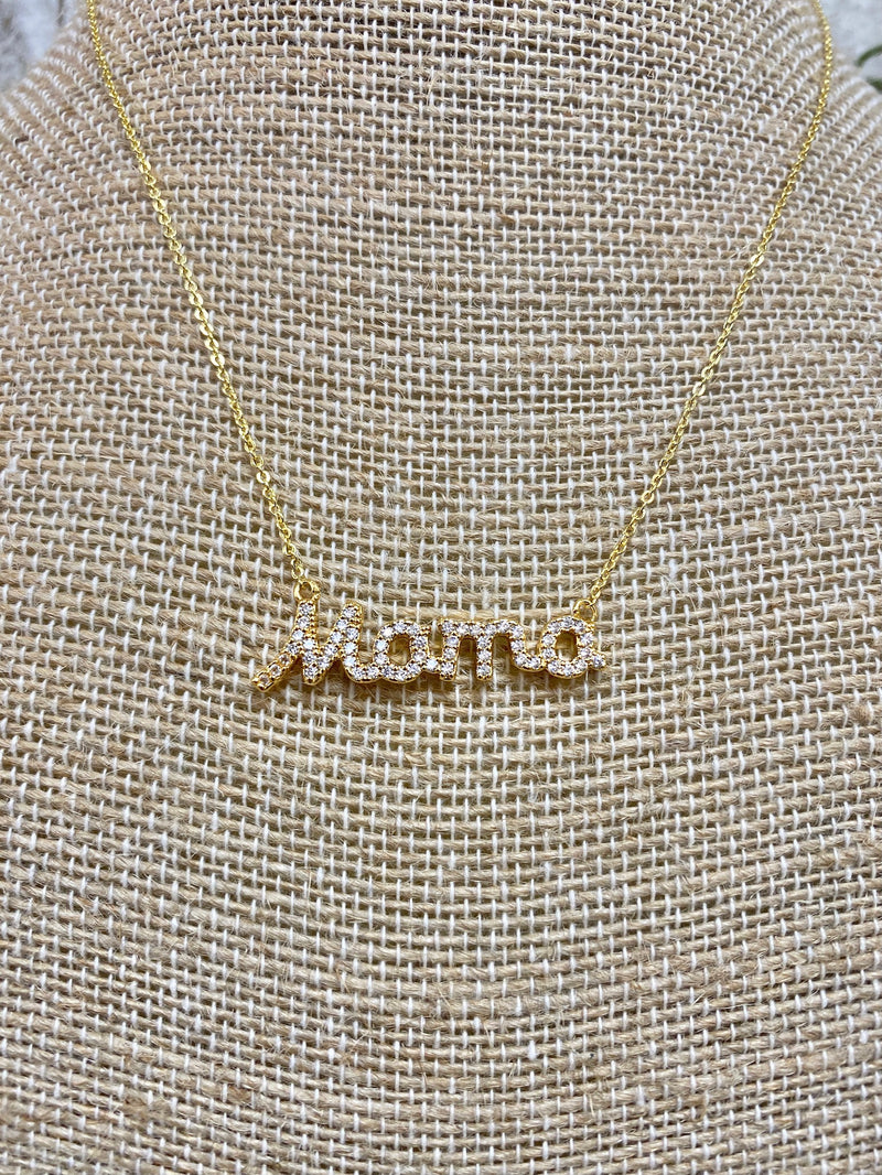GOLD CZ MAMA NECKLACE-Sissy Boutique-Sissy Boutique