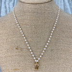 Oval Glass and Pearl Necklace Sissy Boutique