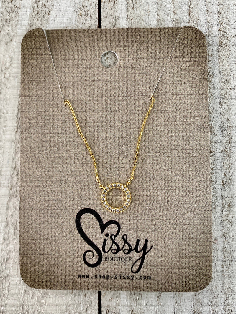GOLD CIRCLE PENDANT NECKLACES-Sissy Boutique-Sissy Boutique