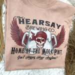 Johnny Depp - Hearsay Brewing Co. Home of the Mega Pint Heather Peach Graphic Tee Sissy Boutique