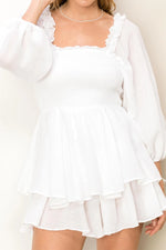 Ivory Romantically Yours Tie Back Smocked Tiered Romp Hyfve