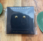 Secret Box 14K Gold Smiley Face Studs 5 MM Secret Box