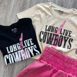 LONG LIVE COWBOYS BLACK GRAPHIC TEE-Sissy Boutique-Sissy Boutique
