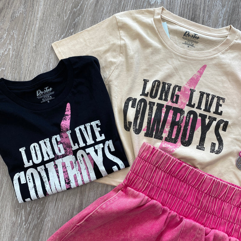 LONG LIVE COWBOYS BLACK GRAPHIC TEE-Sissy Boutique-Sissy Boutique