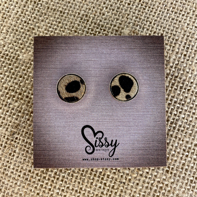CHEETAH PRINT DISC STUDS-Sissy Boutique-Sissy Boutique