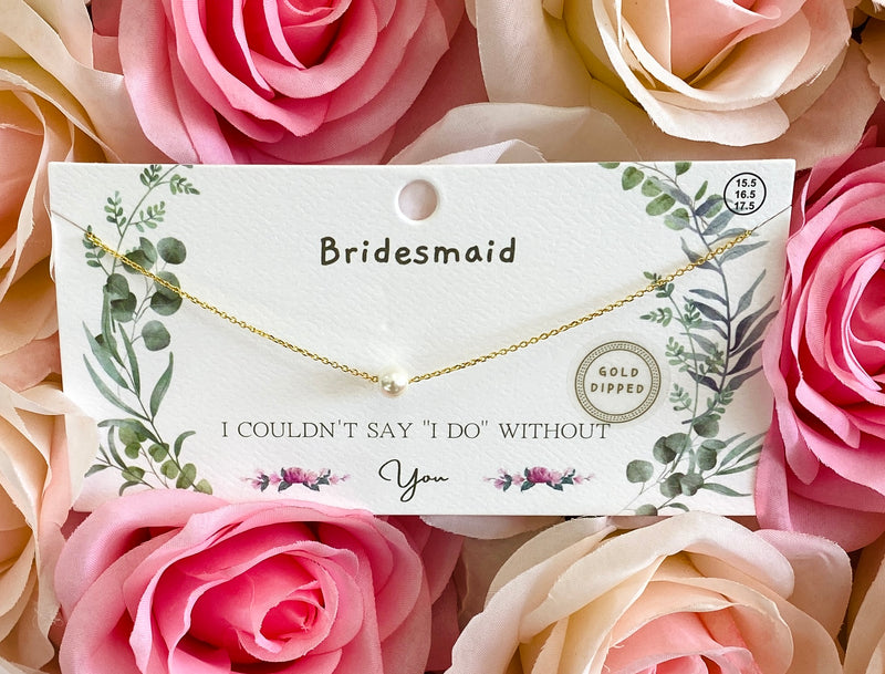 Bridesmaid Pearl Charm Necklace Sissy Boutique