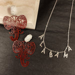 ALABAMA SILVER LETTER NECKLACE-Emerson Street Clothing Co Collegiate Shop-Sissy Boutique