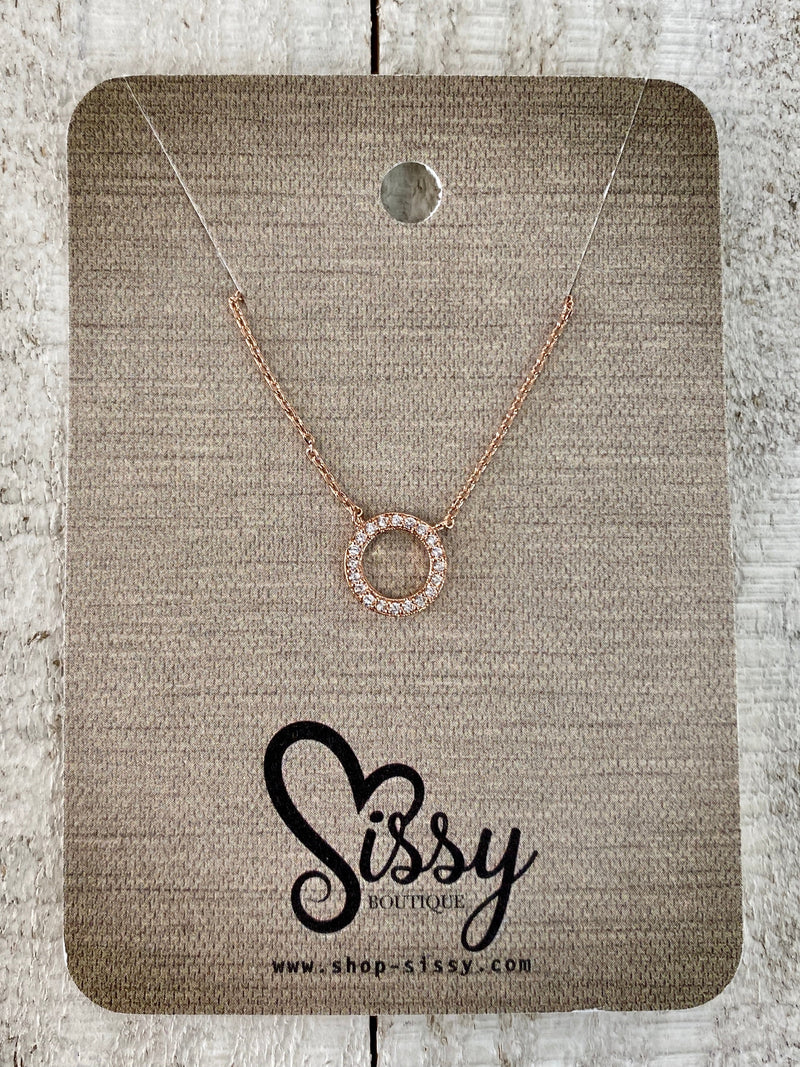 ROSE GOLD CIRCLE PENDANT NECKLACES-Sissy Boutique-Sissy Boutique