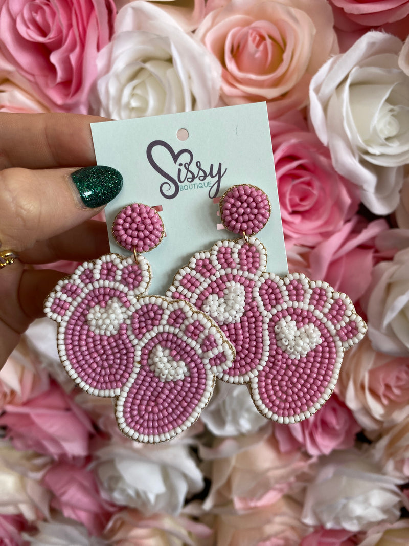 Seed Bead Footprint - Pink Sissy Boutique