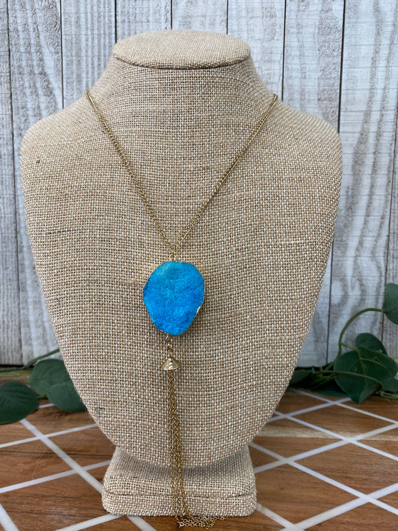 BLUE STONE LONG NECKLACE-Sissy Boutique-Sissy Boutique