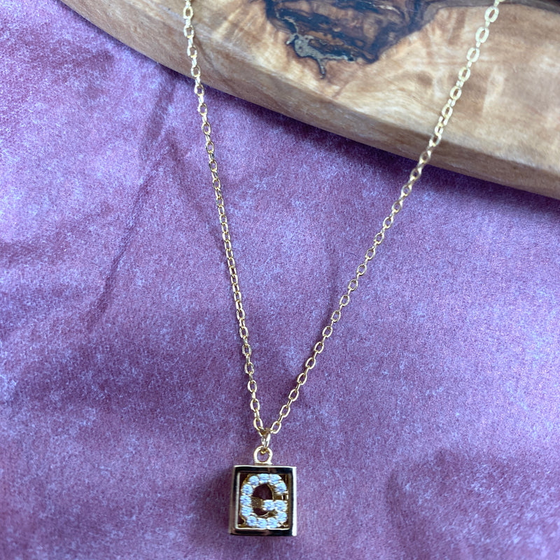 Buy G-Initial Square Pendant Necklace Online