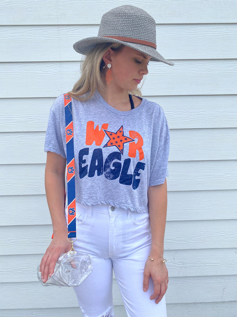 War Eagle Heather Gray Crop Top Sissy Boutique