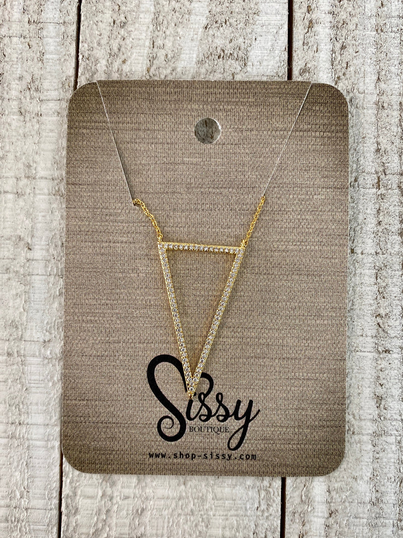 GOLD CZ TRIANGLE NECKLACES-Sissy Boutique-Sissy Boutique