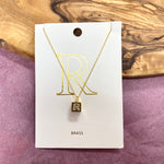 R-INITIAL SQUARE PENDANT NECKLACE-Sissy Boutique-Sissy Boutique