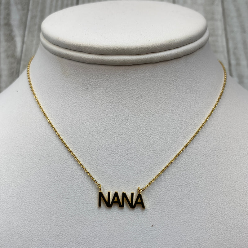 NANA GOLD LETTER NECKLACE-Sissy Boutique-Sissy Boutique