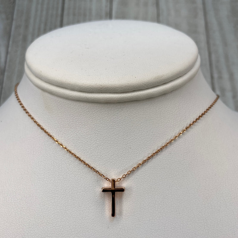 ROSE GOLD CROSS CHOKER-Sissy Boutique-Sissy Boutique