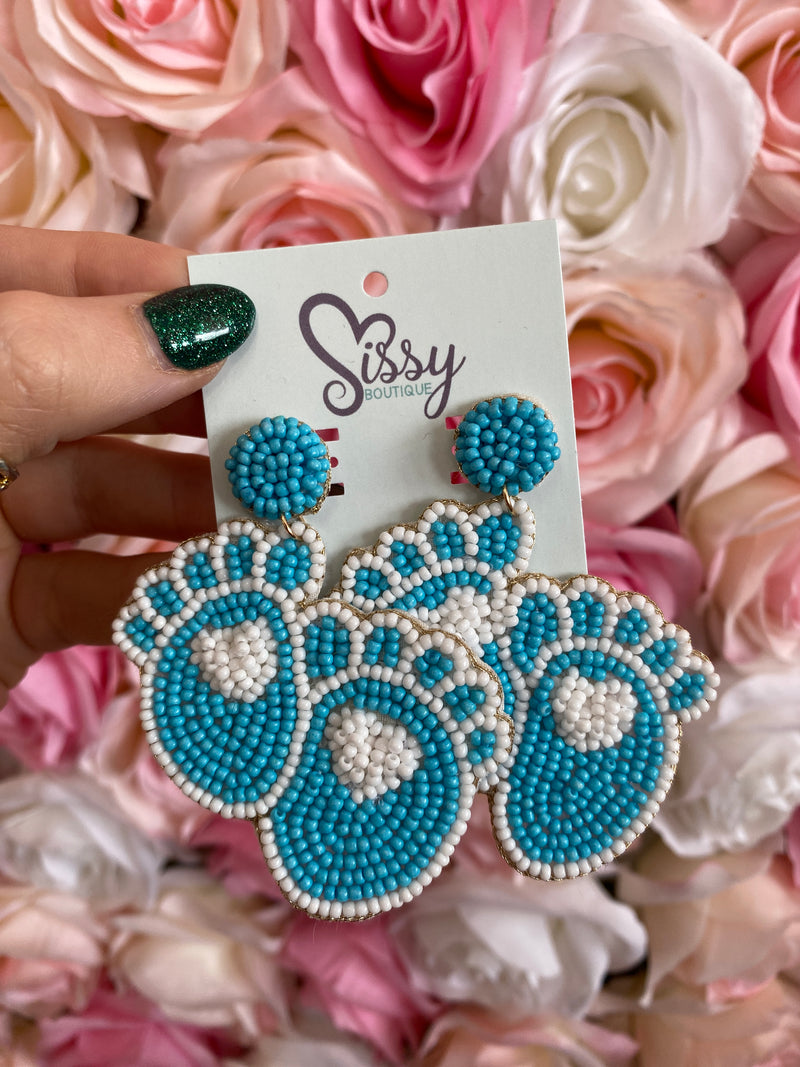 SEED BEAD FOOTPRINT - BLUE-Sissy Boutique-Sissy Boutique