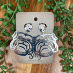 Silver Large Bulldog Earrings Sissy Boutique