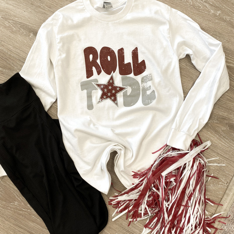 Roll Tide White Long Sleeve Top Sissy Boutique