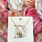 D-Initial Square Pendant Necklace Sissy Boutique