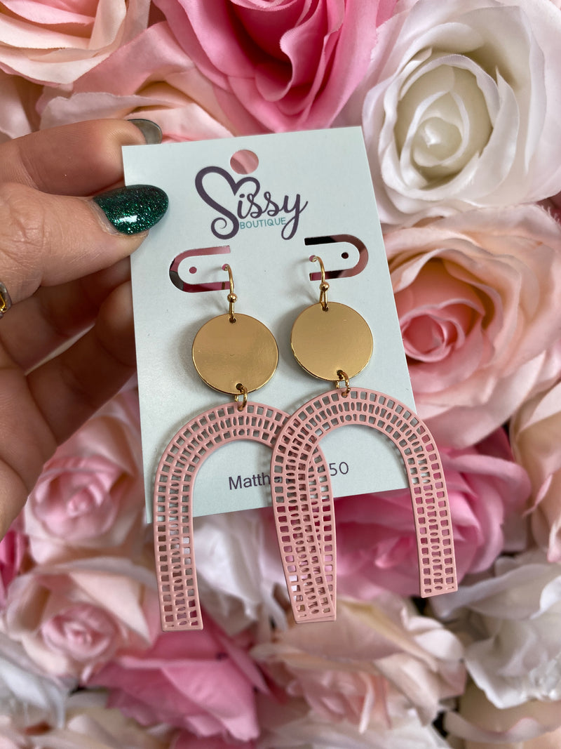 FILIGREE EARRINGS - PINK-Sissy Boutique-Sissy Boutique