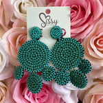 TURQUOISE MULTI-DISC SEEDBEAD EARRINGS-Sissy Boutique-Sissy Boutique