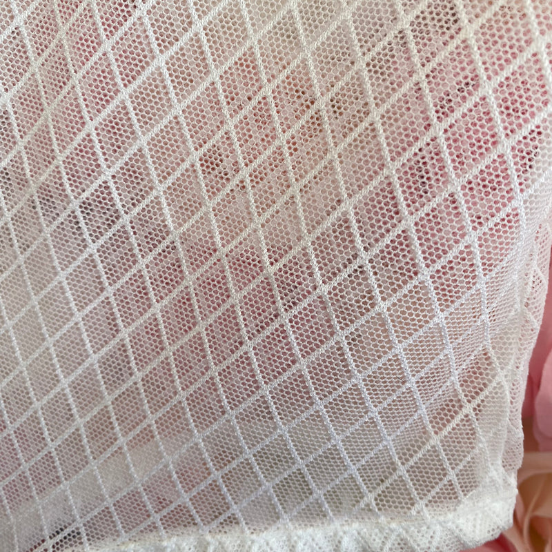 SHEER MESH DIAMOND GRID TOP IWHITE, BLACK OR RED)-Sissy Boutique-Sissy Boutique