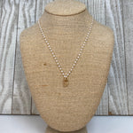 OVAL GLASS AND PEARL NECKLACE-Sissy Boutique-Sissy Boutique