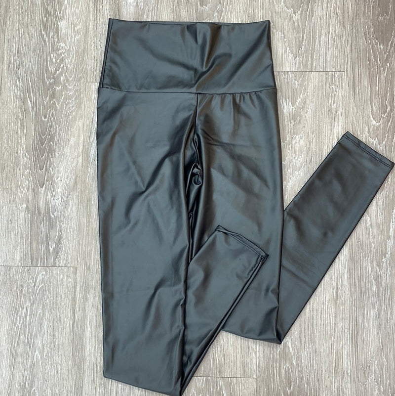 Faux Leather High Waisted Leggings Sissy Boutique