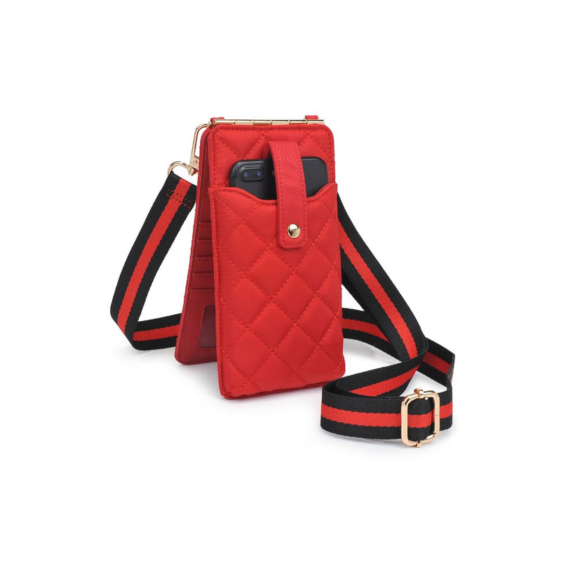DUALITY - QUILTED CELL PHONE CROSSBODY-RED-Sol and Selene-Sissy Boutique